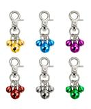 6 Piece Pet Bells for Collars - Loud Dog Bubbles & Key Rings - Colorful Triple Bell Charms (Green Red Blue Purple Silver Gold) for Dogs - Buy Online on SooperMarket.com