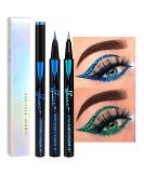 evpct 2Pcs Glitter Sparkle Shimmer Royal Blue & Green Liquid Eyeliner Makeup Pen Set  Metallic Satin Finish Colorful Colored Sparkle Eye Liner Pen Waterproof Smudge Proof Long Lasting High Pigmented 2 Count (Pack of 1) B... - Buy Online on SooperMarket.com