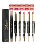 Petansy 5Pcs Double Head Matte Lipstick Set Lip Liner & Lipstick Set Long Lasting Waterproof Moisturizing Lipstick Set - Buy Online on SooperMarket.com