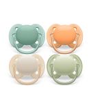 Philips Avent Ultra Soft Schnuller-4 Pack BPA-free extra soft pacifier for babies from 0-6 months including transport and sterilization box (model SCF091/35) 4-pack orange - Buy Online on SooperMarket.com