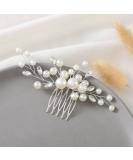 Latious Wedding Bride Pearl Hair Side Comb Silver Rhinestone Bridal Hair Clips Crystal Hair Pieces Hair Accessories for Women and Girls (Silver) - Buy Online on SooperMarket.com