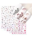 Doneace Flower Nail Art Stickers Decals Colorful Cheery Blossoms 3D Nail Sticker 8Sheets Spring Floral Leaves Adhesive Transfer Decals Slider Summer Nail Decorations for Acrylic Nails Nail Supplies - Buy Online on SooperMarket.com