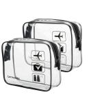 2pcs Lermende Clear Toiletry Bag TSA Approved Travel Toiletry Bag, Carry On Airport Airline Compliant Bag Quart Sized 3-1-1 Kit Luggage Pouch (Black) 1. Black - Buy Online on SooperMarket.com