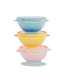 Buy Badabulle Set of 3 Funcolors Bowls with Lid & Non-Slip Suction Cup - 330ml Porridge Bowls for Kids | International Shipping - Buy Online on SooperMarket.com