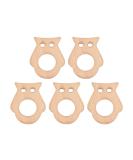 5Pcs Baby Teethers Owl Wooden Chewing Ring | Non-Toxic Robust DIY Jewelry Accessories & Baby Bite Stick - Buy Online on SooperMarket.com
