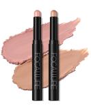 FOCALLURE Shimmer Cream Eyeshadow Stick Set - Long Lasting Waterproof Eye Shadow Crayon in Mocha Pink - 2 Pcs Highlighter Pencil for Brightening Eyes - Buy Online on SooperMarket.com