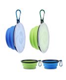 Aoliandatong 2 pieces of dog bowl foldable pet travel bowl with lid and hook portable silicone feeding dog bowl for trip walks kennel camping (450ml blue and green) - Buy Online on SooperMarket.com