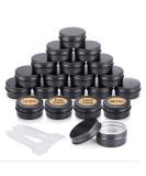 20 pieces aluminum empty jars round travel cream jar for cream lotion masks cosmetics nail art (20 ml) (black) - Buy Online on SooperMarket.com