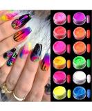 Neon Phosphor Pigment Powder Set Fluorescent Nail Glitter Eye Powder Manicure Decoration Nail Art Dust Pigment Paillettes (C) - Buy Online on SooperMarket.com