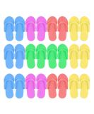Hysagtek 12 Pairs Disposable Foam Flip Flops - Random Color | Lightweight Slippers for Shower, Pedicure, Beach - Buy Online on SooperMarket.com