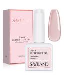 Saviland 5-In-1 Sheer Pink Rubber Base Gel Nail Polish - Strengthener for Starters & Professionals - Home DIY - Buy Online on SooperMarket.com