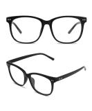GQUEEN Large Frame Horn Glasses Without Prescription Fake Glasses Nerd Glasses Women Men UV400 PE1 1 Matt Black - Buy Online on SooperMarket.com