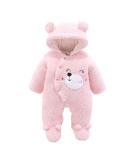 Newborn Cartoon Bear Snowsuit | Baby Winter Coat Romper | Eurobuy Pink 6-9 Months - Buy Online on SooperMarket.com