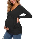 Love2Mi Women Maternity Breastfeeding Top - Long Sleeve V-Neck - Black - Size L - Buy Online on SooperMarket.com