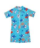 PythJooh Baby Boy Swimsuit Rash Guard One Piece Beach Swimwear Shark Print Shorts | 18-24 Months - Swimming Shark - Buy Online on SooperMarket.com