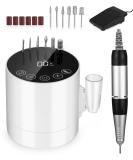 35000 RPM Electric Nail Drill File - Professional Adjustable Speed Manicure Pedicure Kit for Acrylic and Gel Nails - LCD Display - White - Buy Online on SooperMarket.com