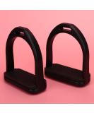 Buy Doact Iron Stirrups for Adults & Kids - Black Rubber & Plastic Medium Dressage Safety - Perfect for Young Equestrians - Buy Online on SooperMarket.com