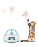 Suhaco 3-in-1 Interactive Cat Toy Set with Feather Wand, Catnip Ball, and Bell Track Toy - Self Play Fun for Indoor Cats - Blue - Buy Online on SooperMarket.com