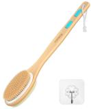 Metene Shower Brush with Soft and Stiff Bristles Exfoliating Skin and A Soft Scrub Double-sided Brush Head for Wet or Dry Brushing Specially Long Wooden Handle Cleans the Body Easily - Buy Online on SooperMarket.com