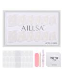 AILLSA Press On Nails Short - Glue On Fake Nails 37-Piece Set - Jade White - Buy Online on SooperMarket.com