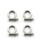 Heyous 4pcs Stainless Steel 1/4 Inch Screw Pin Anchor Shackles - Heavy Duty Bow Shape Load Clamps for Chains, Wirerope Lifting, Camping & Survival - Buy Online on SooperMarket.com
