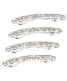 Small Sparkly Rhinestone Bling Hair Clips Silver Metal rectangular Spring Hair Barrettes Hair Accessories Crystal Ponytail Holder Side Clips for Women Girls - Buy Online on SooperMarket.com