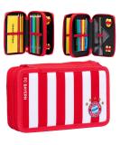 FC Bayern Munich Double Case - Stripes - Red-White Filled Pencil Case with Bookmark | Shop FCB Merchandise - Buy Online on SooperMarket.com