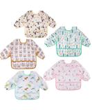 Lictin baby bibs with long sleeves 5 set bibs baby bib waterproof baby bibs set for 0-24 months 0-24 months (5 pack) color - Buy Online on SooperMarket.com