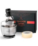 ABBAS 4in1 Synthetic Dachs Razor Brush Set | Stainless Steel Stand & 3.5oz Natural Shaving Soap | Premium Men's Wet Shaving Kit - Buy Online on SooperMarket.com