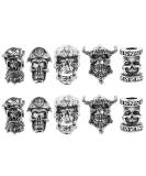 KALLORY Dreadlock Accessories - Viking Beard Beads, Skull & Antique Hair Beads - 10pcs - Buy Online on SooperMarket.com