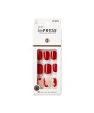KISS imPRESS No Glue Press On Nails - Adore You Red Squoval Short | 30 Nails + Accessories | Perfect for Easy DIY Manicure - Buy Online on SooperMarket.com
