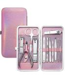 Glamne Manicure Pedicure Set Tools Professional Stainless Steel Nail Care Kits with Holographic Travel Case(Pink) - Buy Online on SooperMarket.com