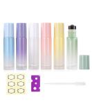 Apstaqeoo 6Pcs 10Ml Essential Oils Roller Bottles Empty Roll on Bottles with Roller Ball & Gold Lids Refillable Glass Roller Bottle with Opener Label for Perfume Fragrance Aromatherapy - Buy Online on SooperMarket.com