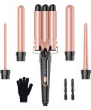 Bestope per set of wave iron - curling rods for large no curls ceramic curly winder different attachments Temperature adjustment fast warming gloves 2 clips rose gold 5 in 1 rose gold 5 in 1 - Buy Online on SooperMarket.com