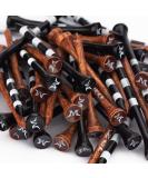 MAZEL Natural Wood/Bamboo Golf Tees 2 3/4 & 3 1/4 - Pack of 50 or 120 | Reduce Friction, Side Spin | Durable & Stable | Black & Brown - Buy Online on SooperMarket.com