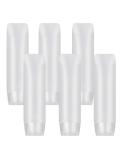 JamHooDirect 6Pcs 30ml Clear Plastic Empty Travel Bottles with Flip Cap Transparent Refillable Cosmetic Containers Squeezable Tubes Includes 12 Stickers for Shampoo Conditioner Lotion - Buy Online on SooperMarket.com