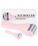 Pink Stainless Steel Ice Roller Set for Face and Eye | Skin Care for Puffiness, Migraine Pain Relief, Dark Circles | 2-Piece Facial Roller Kit - Buy Online on SooperMarket.com