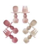 Pandaear 6 Pack Silicone Babylen and fork Baby cutlery set - learning spoon Baby yourself eat dining bar from 3 months - children - Buy Online on SooperMarket.com
