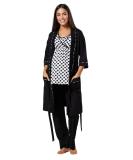 HAPPY MAMA Women's Maternity Nursing 3pcs Nightwear Set - Black Hearts & Black - Buy Online on SooperMarket.com