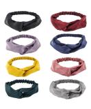 Yeshan Women's Silk Satin Criss Cross Headbands - Pack of 8 Mixed Colors - Buy Online on SooperMarket.com