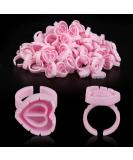 ZXMFDZ 100PCS Glue Rings Lash Rings for Glue Glue Rings for Eyelash Extensions Eyelash Glue Holder Lash Glue Rings Smart Glue Cups (Pink) - Buy Online on SooperMarket.com