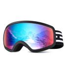 LOEO Kids Ski Goggle - Black with Red Silver Lens | Ski Goggles for Kids Youth Teens Boys and Girls 5-14 - Buy Online on SooperMarket.com