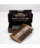 Lip Bangs Beard and Stache Comb | Vegan, Cruelty-Free, All-Natural Sandalwood | Anti-Static Dual-Action Teeth | Handmade in USA - Buy Online on SooperMarket.com