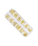 Aysekone 12 Grids Gold 3D Alloy Rivets Nail Charms Studs - Geometric Circle Heart Triangle Square Moon Nail Art Decorations - Buy Online on SooperMarket.com
