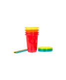 Take & Toss Straw Cups 10 Oz - 4 Pack Neon Rainbow - Buy Online on SooperMarket.com