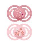 Mam Perfect Schnuller in a set of 2 for healthy dental and jaw development baby pacifier from sustainable & organic-renewable materials with pacifier box 16+ months rabbit / flower 16+ / silicone / day base / flower - Buy Online on SooperMarket.com