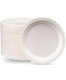 125-Pack 9 Inch Eco-Friendly Compostable Paper Plates - Heavy-Duty Sugarcane, Disposable, White - 125 Count - Buy Online on SooperMarket.com