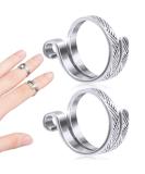 ANCIRS 2 Pack Knitting Crochet Loop Ring for Fingers Adjustable Crochet Tension Ring Metal Open Yarn Guide Finger Holders Knitting Thimbles for Crochet- Silver 2 Silver - Buy Online on SooperMarket.com