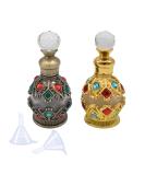 Liwein Vintage Perfumed Bottles - Refillable 15ml Glass Perfume Bottles (2 Pack) - Crystal Small Empty Fragrance Bottles for Travel & Personal Use - Buy Online on SooperMarket.com