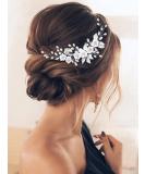 GORAIS Silver Crystal Wedding Hair Vine Bridal Headband for Women - Floral Bride Hair Accessories - Buy Online on SooperMarket.com